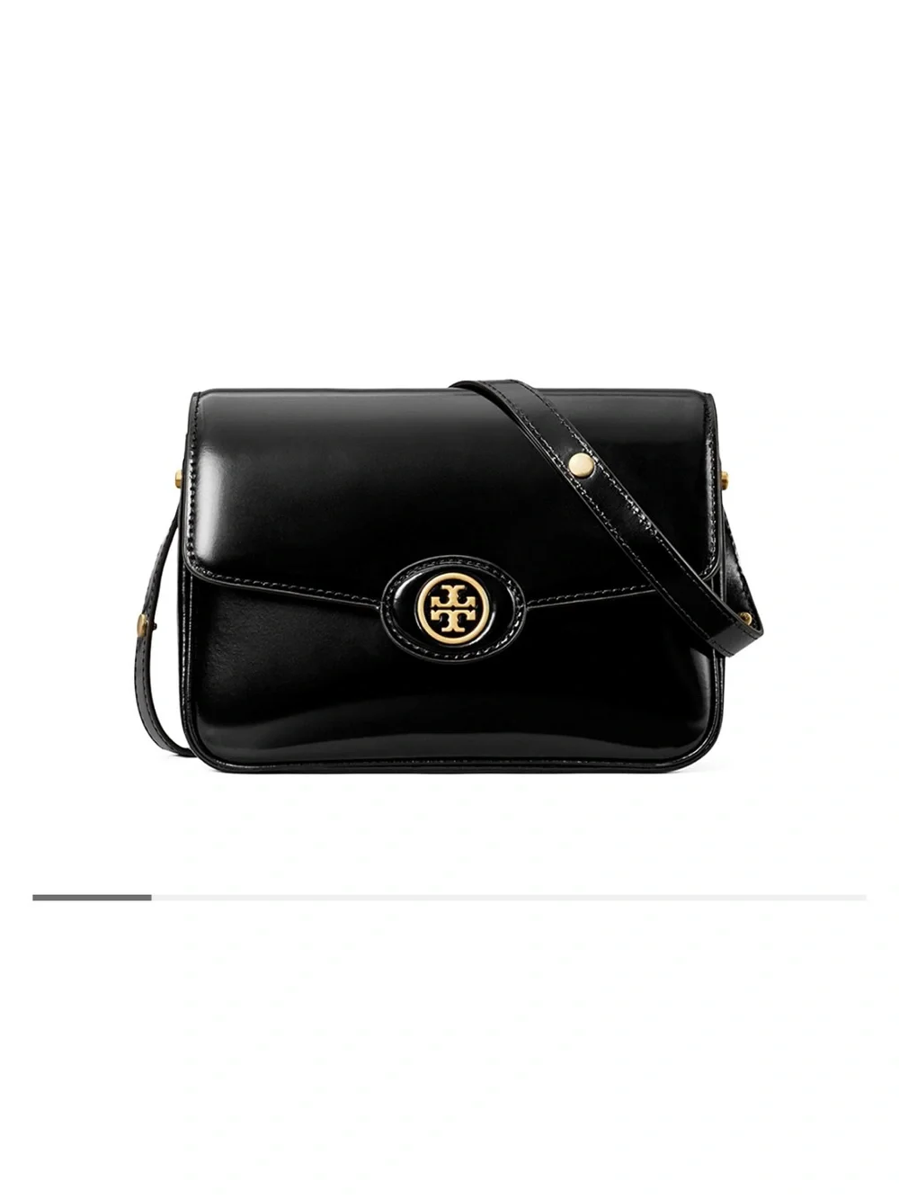 Tory Burch Black Leather ROBINSON SPAZZOLATO SHOULDER BAG ( NWT)
